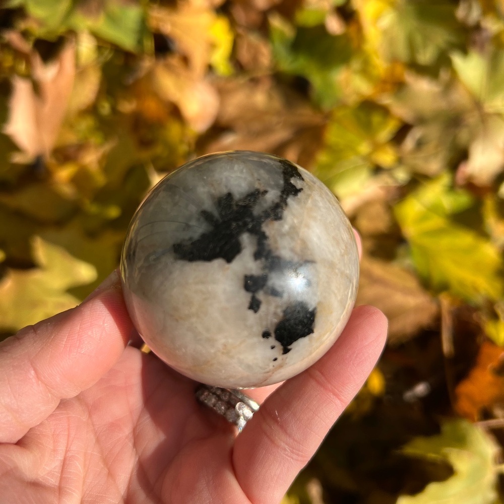 Black (6) tourmaline sphere | crystal